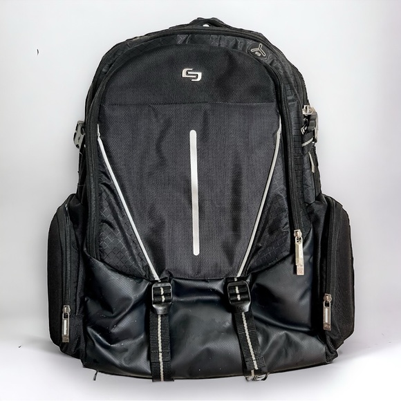 Rival 17.3 Inch Laptop Backpack with Hardshell Side Pockets, Black - Picture 1 of 17